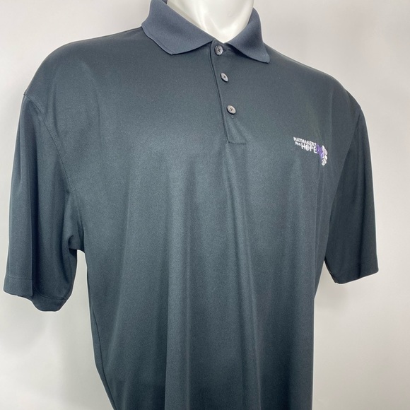 Nike Polo Shirt Mens XL Black Collared Dri-Fit Button Haymakers for hope - Picture 5 of 9